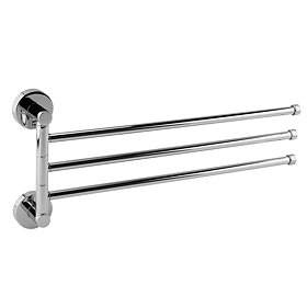 Orion Adjustable Triple Towel Rail - Chrome Large Image