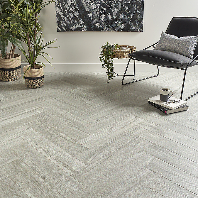 Orion Arctic Grey Oak SPC Luxury Click Vinyl 610 x 126 Waterproof Herringbone Flooring (Pack of 20)