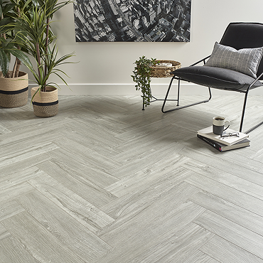 Orion Arctic Grey Oak SPC Luxury Click Vinyl 610 x 126 Waterproof Herringbone Flooring (Pack of 20)