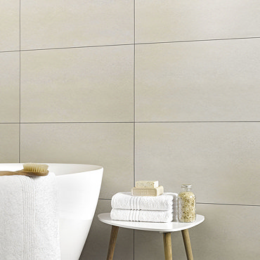 Orion Beige 375 x 650mm Waterproof Wall Tile Shower Panels  Profile Large Image