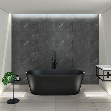 Orion Black Marble Luxury Click Vinyl 610 x 305 Waterproof Wall Tiles (Pack of 14)