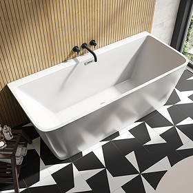 Orion Back To Wall Modern Square Bath (1700 x 735mm)