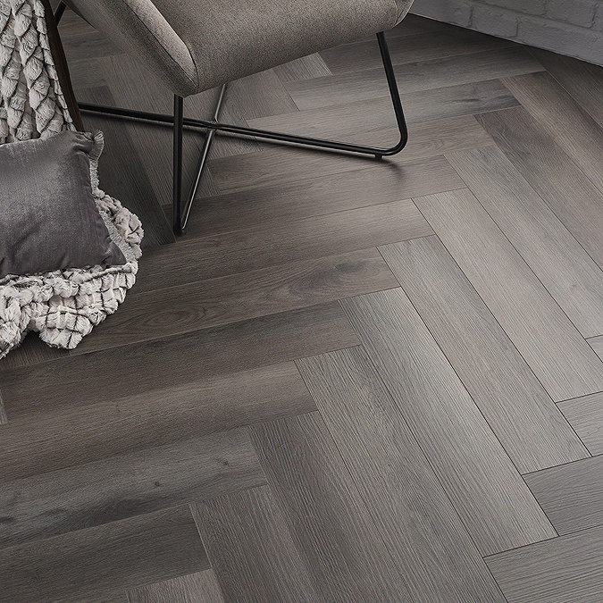 Orion Charcoal Oak SPC Luxury Click Vinyl 610 x 126 Waterproof Herringbone Flooring (Pack of 20)