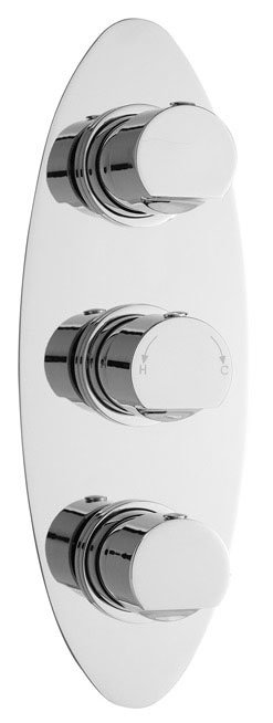 Orion Concealed Thermostatic Triple Shower Valve with Oval Plate Large Image