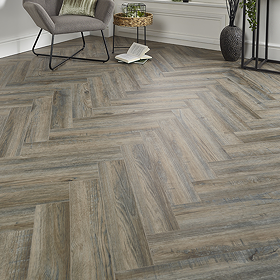 Orion Distressed Oak SPC Luxury Click Vinyl 610 x 126 Waterproof Herringbone Flooring (Pack of 20)