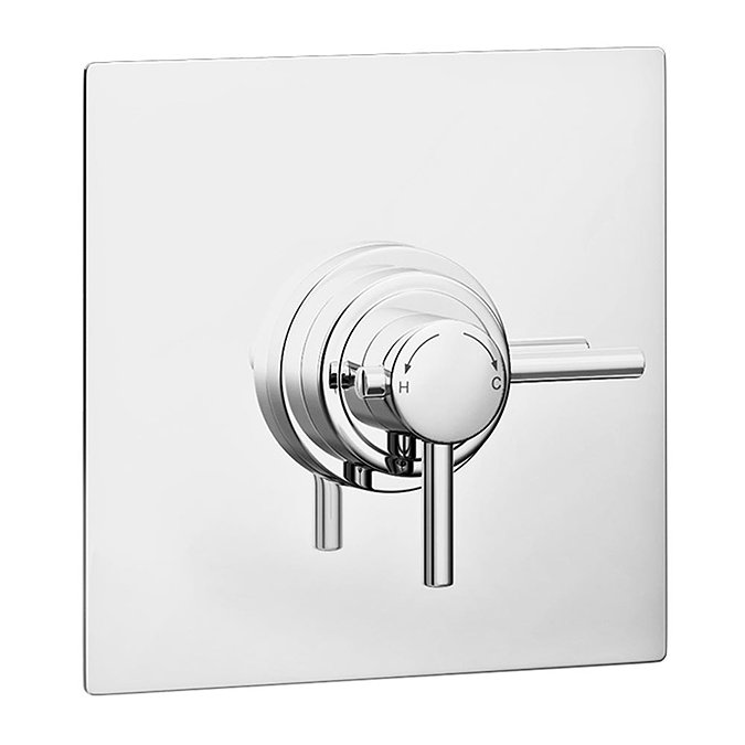 Orion Square Dual Concealed Thermostatic Shower Valve - Chrome Large Image