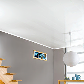 Orion Easy-Fix Gloss White PVC Shower Wall/Ceiling Panels 1200 x 250mm