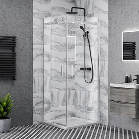 Nova Square 800 x 800mm Frameless Corner Entry Shower Enclosure Large Image