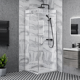 Nova Square 900 x 900mm Frameless Corner Entry Shower Enclosure Large Image