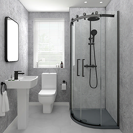 Orion Grey Concrete Shower Wall Panel - 2400 x 1000mm