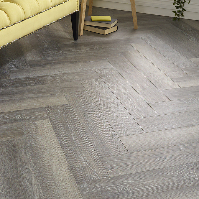 Orion Grey Oak SPC Luxury Click Vinyl 610 x 126 Waterproof Herringbone Flooring (Pack of 20)