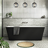 Orion Matt Black Back To Wall Modern Square Bath (1700 x 740mm)