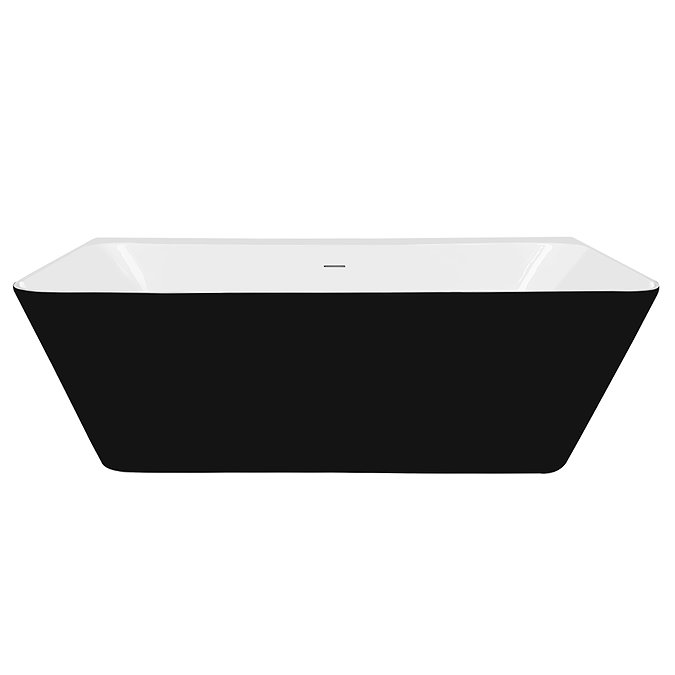 Orion Matt Black Back To Wall Modern Square Bath (1700 x 740mm)  Feature Large Image