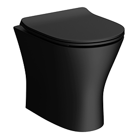 Orion Matt Black Modern Back To Wall Pan + Soft Close Seat