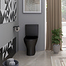 Orion Matt Black Short Projection Toilet with Soft Close Seat