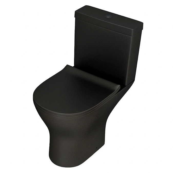 Orion Matt Black Short Projection Toilet with Soft Close Seat