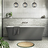 Orion Matt Grey Back To Wall Modern Square Bath (1700 x 740mm)