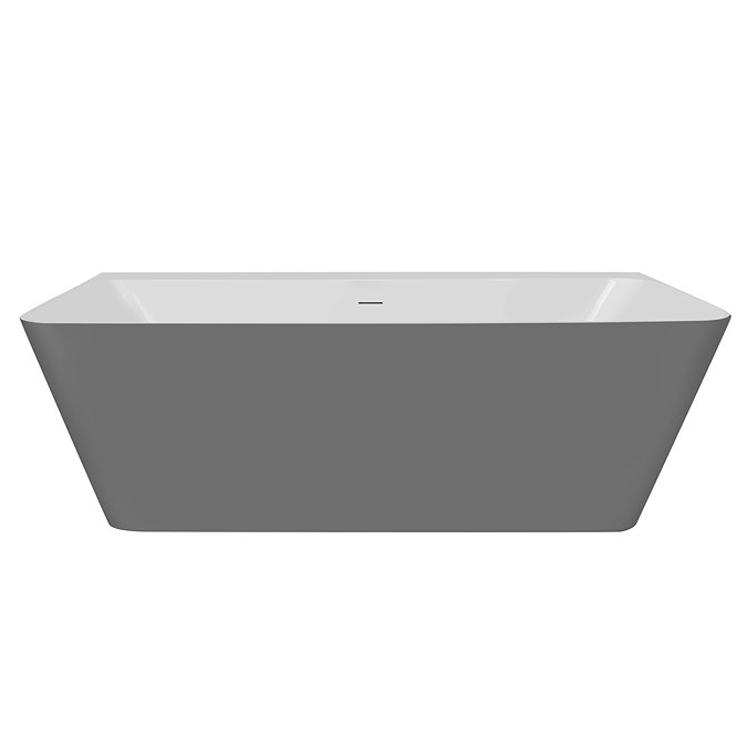 Orion Matt Grey Back To Wall Modern Square Bath (1700 x 740mm)  Feature Large Image