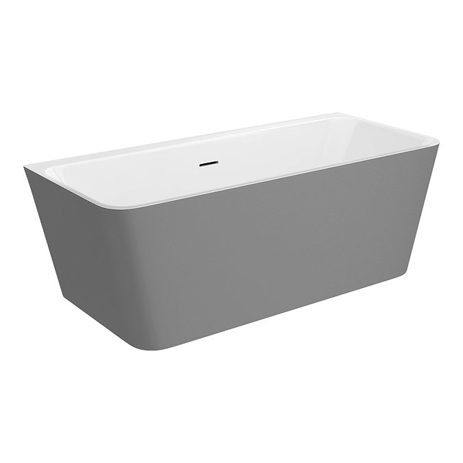 Orion Matt Grey Back To Wall Modern Square Bath (1700 x 740mm)  additional Large Image