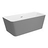Orion Matt Grey Back To Wall Modern Square Bath (1700 x 740mm)  additional Large Image