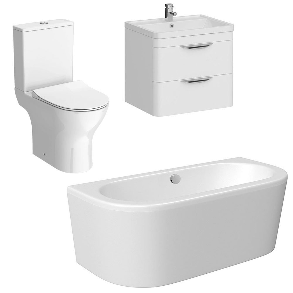 Orion Modern Back To Wall Bathroom Suite | Victorian Plumbing UK