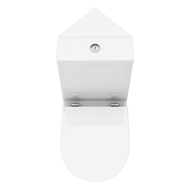 Orion Modern Corner Toilet + Soft Close Seat at Victorian Plumbing UK