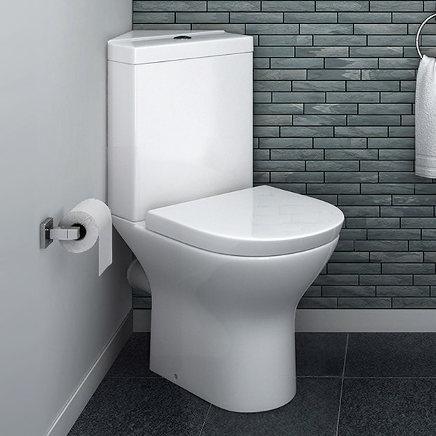 Orion Modern Corner Toilet + Soft Close Seat Large Image