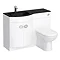 Orion Black Modern Curved Combination Basin and WC Unit - 1100mm Large Image
