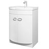 Orion Modern Curved White Gloss Vanity Unit + Tall Side Cabinet  Feature Large Image