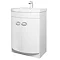 Orion Modern Curved White Gloss Vanity Unit + Tall Side Cabinet Feature Large Image