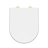 Orion Modern Short Projection Toilet with Soft Close Seat (Brushed Brass Flush + Hinges)