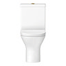 Orion Modern Short Projection Toilet with Soft Close Seat (Brushed Brass Flush + Hinges)