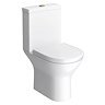 Orion Modern Short Projection Toilet with Soft Close Seat (Brushed Brass Flush + Hinges)