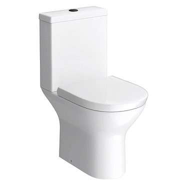 Orion Modern Short Projection Toilet with Soft Close Seat (Matt Black Flush + Hinges)