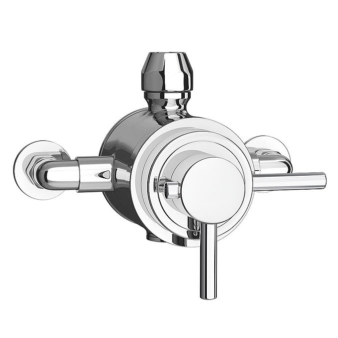 Orion Modern Twin Exposed Thermostatic Shower Valve + Rigid Riser