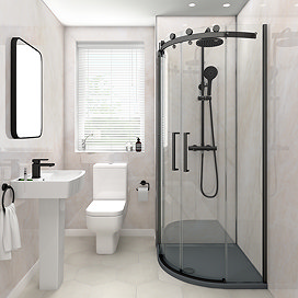 Orion Pergamon Marble 2400x1000x10mm PVC Shower Wall Panel Large Image