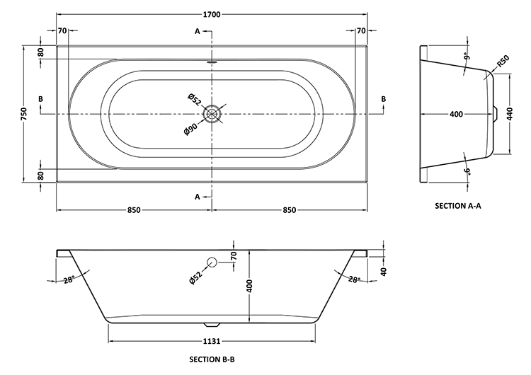 Orion Spa Complete Bathroom Suite Package
1700 x 750mm Bath