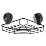 Orion SuctionLoc Black Corner Shower Basket Large Image