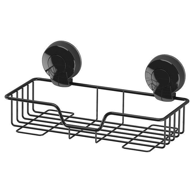 Orion SuctionLoc Black Rectangular Shower Basket Large Image