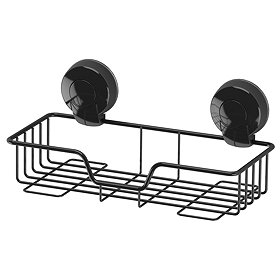 Orion SuctionLoc Black Rectangular Shower Basket Large Image