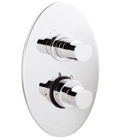 Orion Twin Shower Valve with Built-in Diverter Oval Plate Large Image