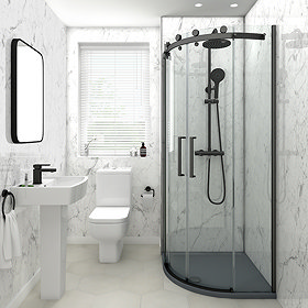 Orion White Granite 2400x1000x10mm PVC Shower Wall Panel Large Image