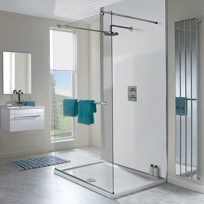 Orion White High Gloss 2700x250x8mm PVC Shower Wall/Ceiling Panels Large Image