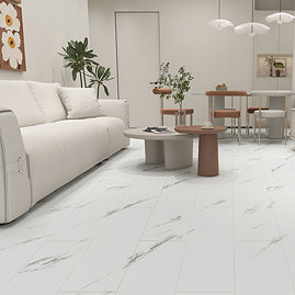 Orion White Marble Luxury Click Vinyl 610 x 305 Waterproof Floor Tiles (Pack of 14)