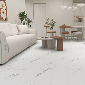 Orion White Marble Luxury Click Vinyl 610 x 305 Waterproof Floor Tiles (Pack of 14)