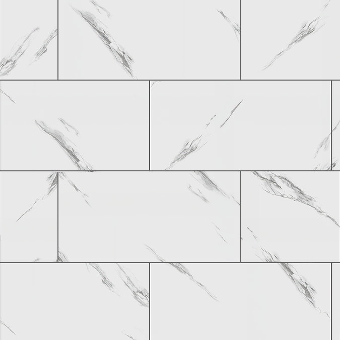Orion White Marble Luxury Click Vinyl 610 x 305 Waterproof Wall Tiles (Pack of 14)