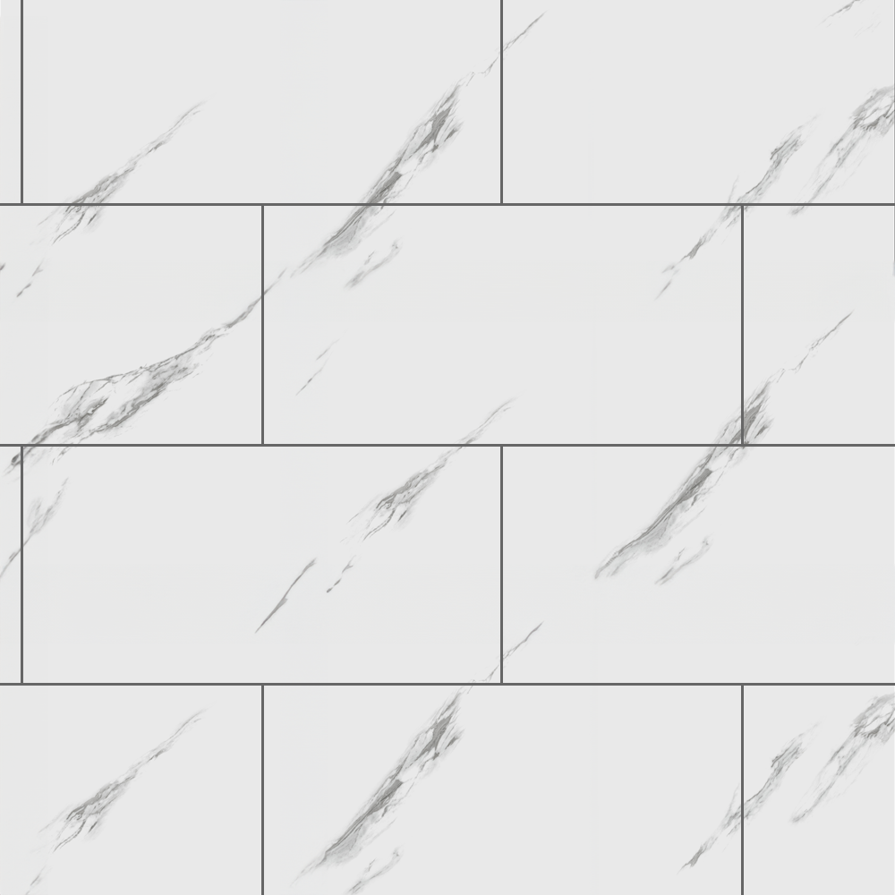 Orion 610 x 305mm White Marble Finish Vinyl Waterproof Wall Tiles (14