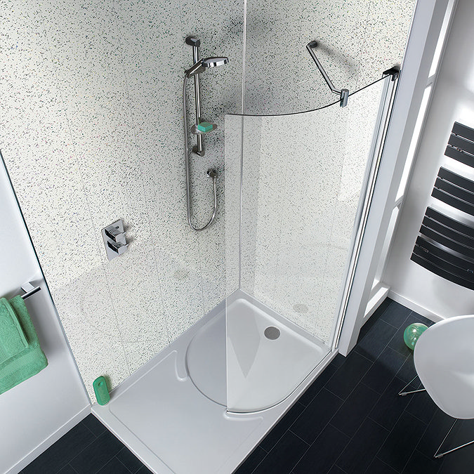 Orion White Sparkle Gloss 2700x250x8mm PVC Shower Wall/Ceiling Panels Large Image