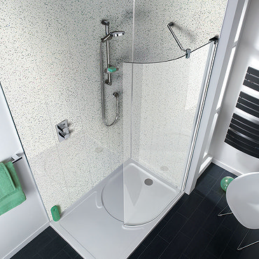 Orion White Sparkle Gloss 2700x250x8mm PVC Shower Wall/Ceiling Panels  Profile Large Image
