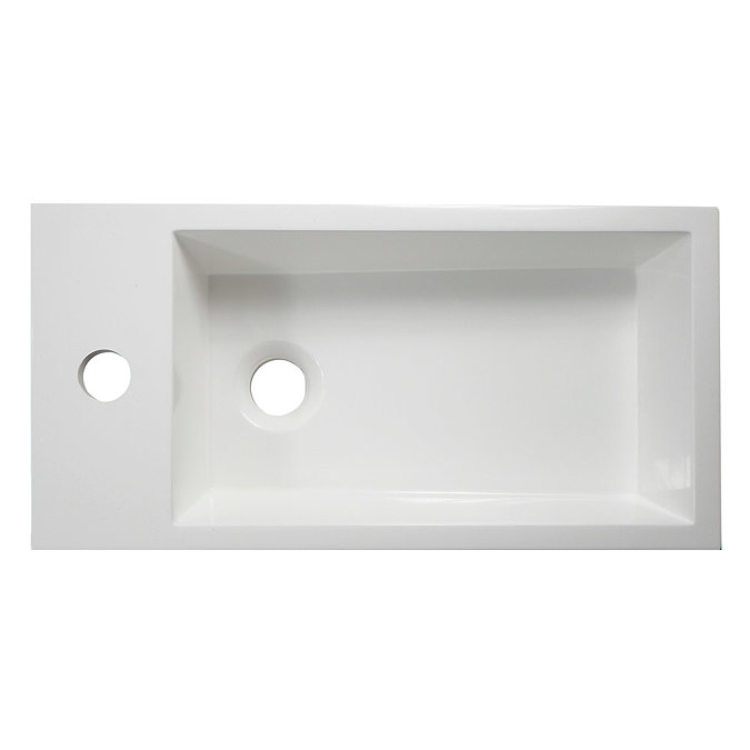 Orlando Compact Wall Hung Basin and Cabinet W450 x D250mm - White Gloss Profile Large Image